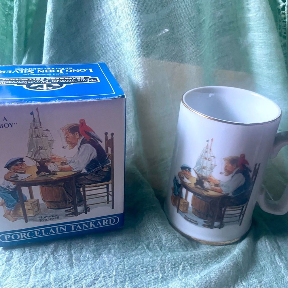 Norman Rockwell porcelain tankard mug-For a good Boy